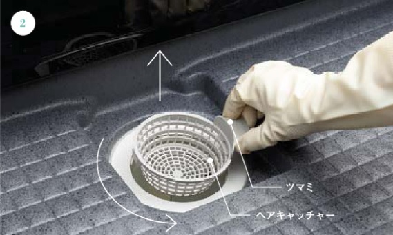 浴室床排水_お手入れの仕方画像②