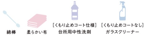 洗面化粧台_鏡のお手入れに用意する物