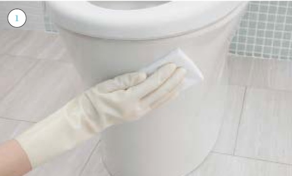 トイレ便器の外側_お手入れの仕方画像①