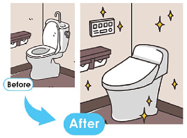 トイレ交換のリフォームのイラスト