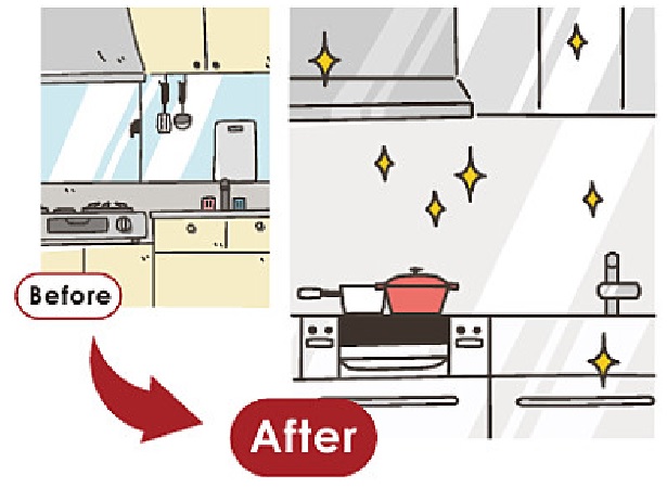 キッチン交換のリフォームイラスト